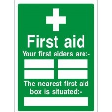 First Aider Location Self Adhesive Sticker - A5 Size (2 Pieces)